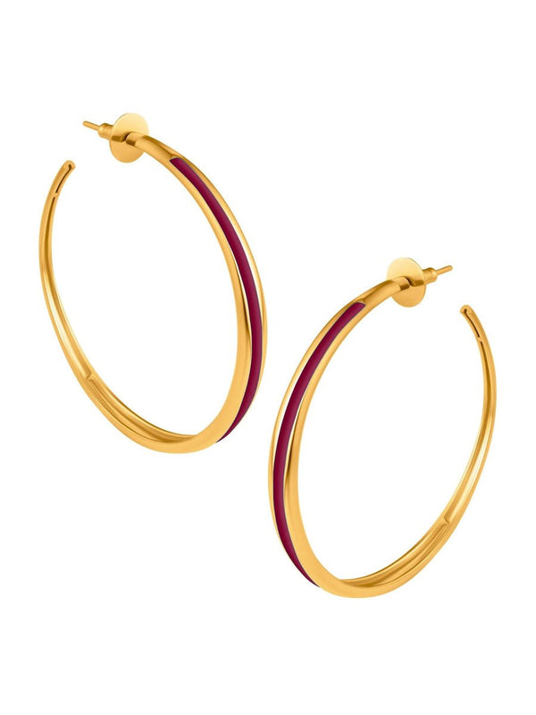 Classic Saturn Hoops - Midnight Maroon - MISHO - Earrings