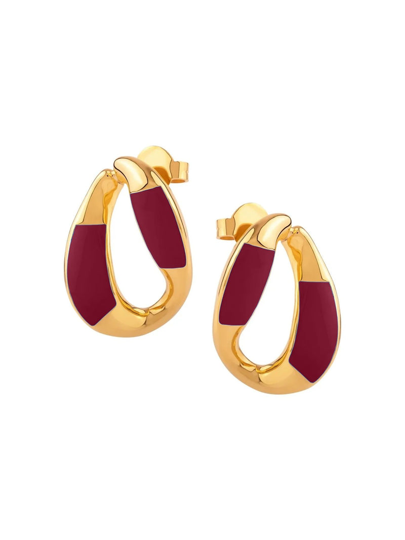 Enamel Link Mini Hoops - MISHO - Earrings