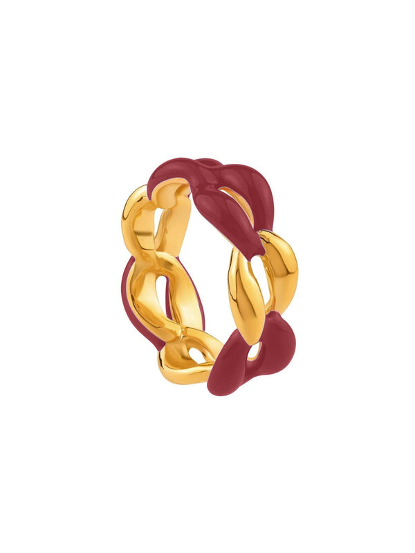 Juicy Gold Link Ring - Midnight Maroon - MISHO - Rings