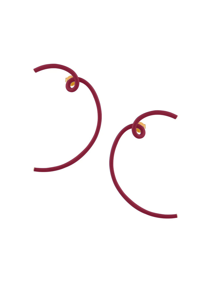 Juicy Half Hoops - Midnight Maroon - MISHO - Earrings