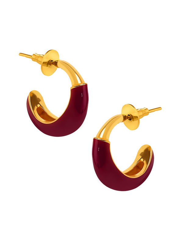 Juicy Petite Hoops - Midnight Maroon - MISHO - Earrings