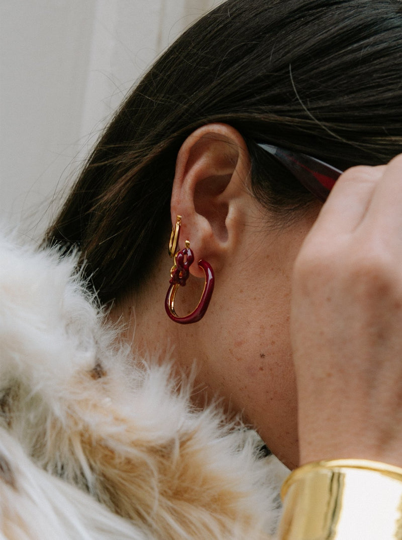 Juicy Sunday Hoops - Midnight Maroon - MISHO - Earrings