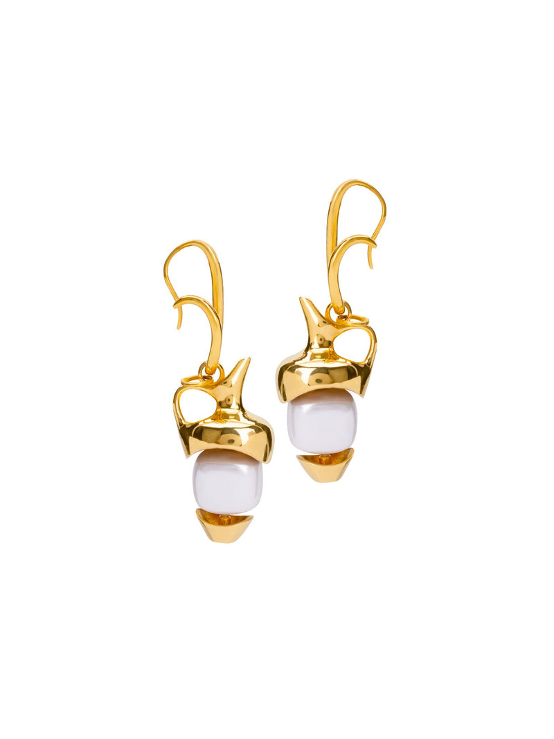 Mini Amphora Pearl Danglers - MISHO - Earrings