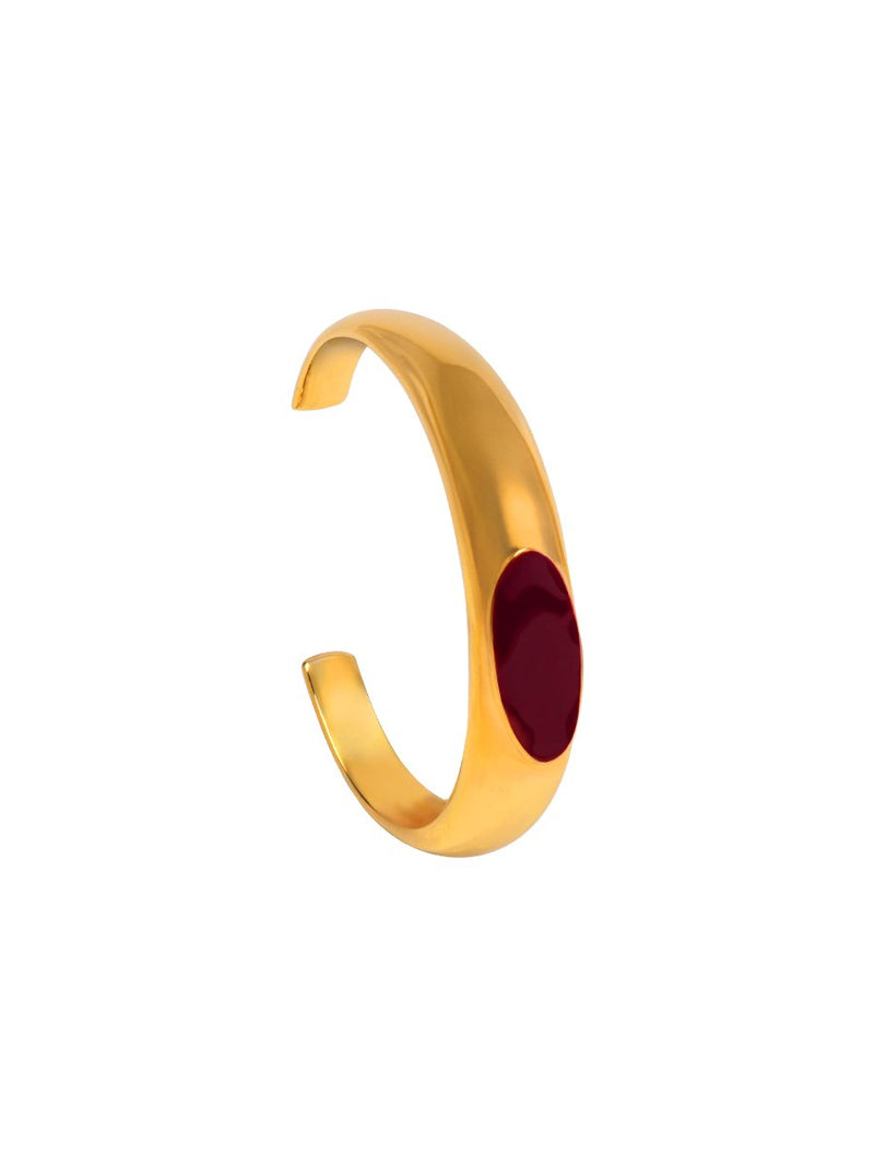 Stackable Enamel Cuff - Midnight Maroon - MISHO - Bracelets